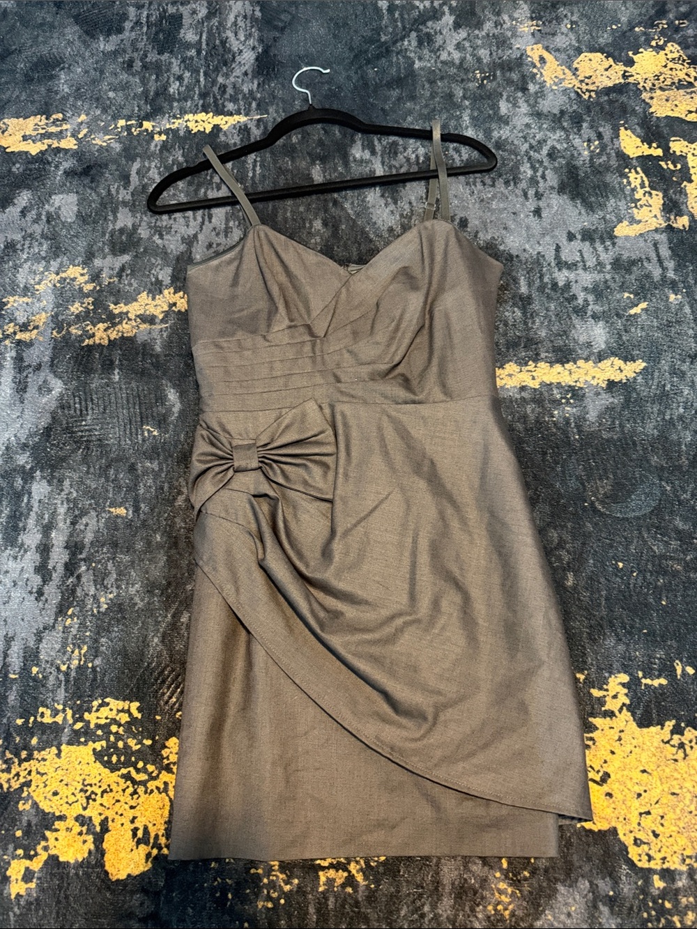 Forever 21 Bronze-Tone Bow Detail Mini Dress